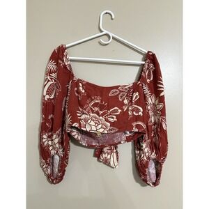 Farm Rio Cropped Tie Back Top Rare Flawed Size M